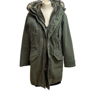 Ted Baker Long Green Parka Jacket UK Size 3 US 8